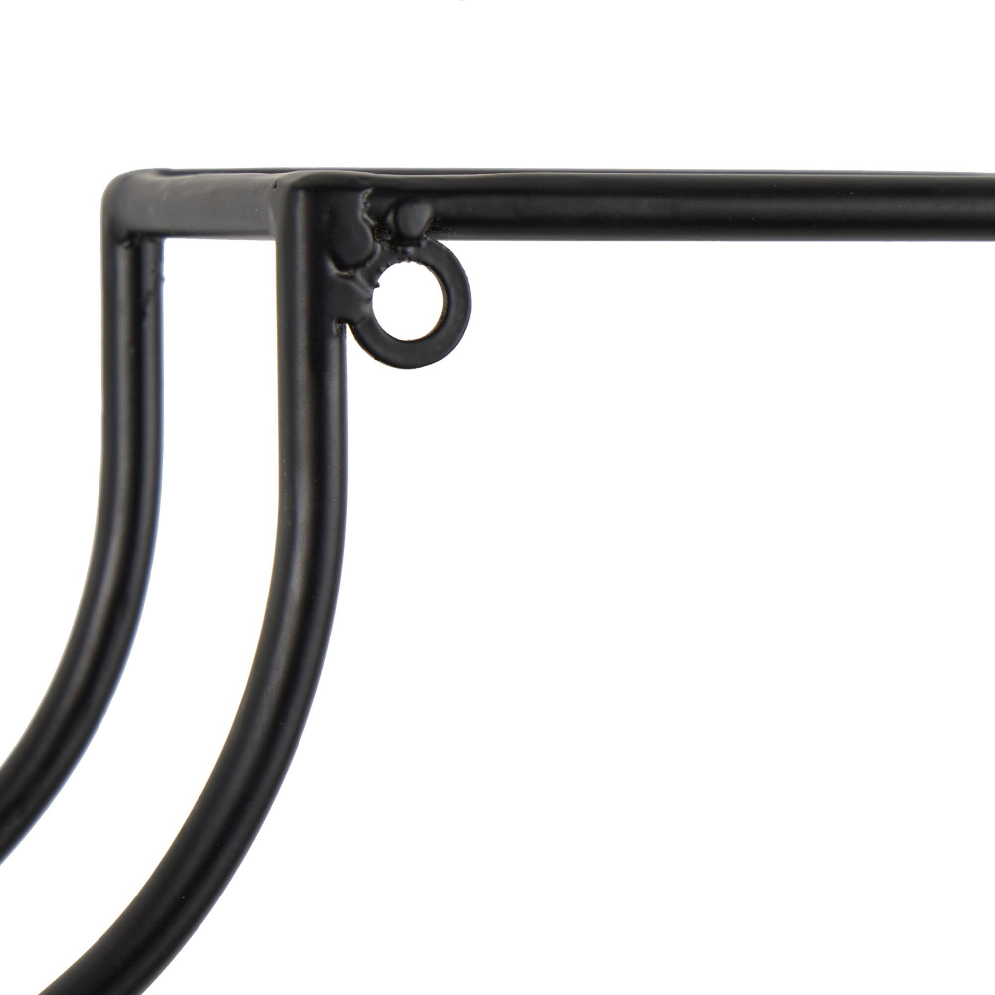 13" x 35" Black Metal Bottle Shape Wall Wine Rack